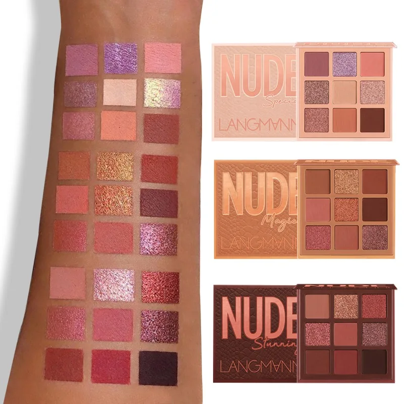 Палетка теней для макияжа глаз матовые водостойкие стойкие 9 цветов| |