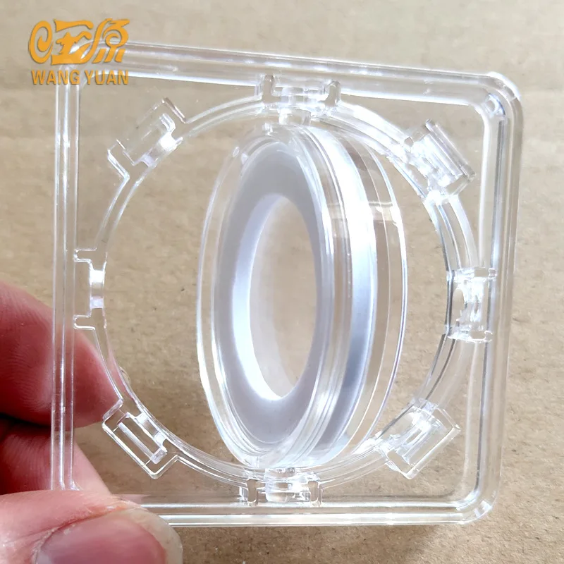 

40mm Acrylic Plastic Coin Coin Box Transparent Round Box Commemorative Coin Protection Box Washer Shell Collection Rotating Box