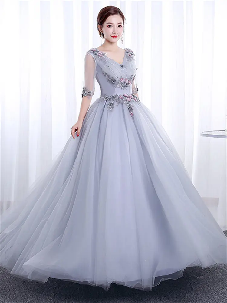 Это Yiya свадебное платье с коротким рукавом и аппликацией плюс размер Robe De Mariee v-образным вырезом элегантные свадебные тюлевые Бальные платья CH208