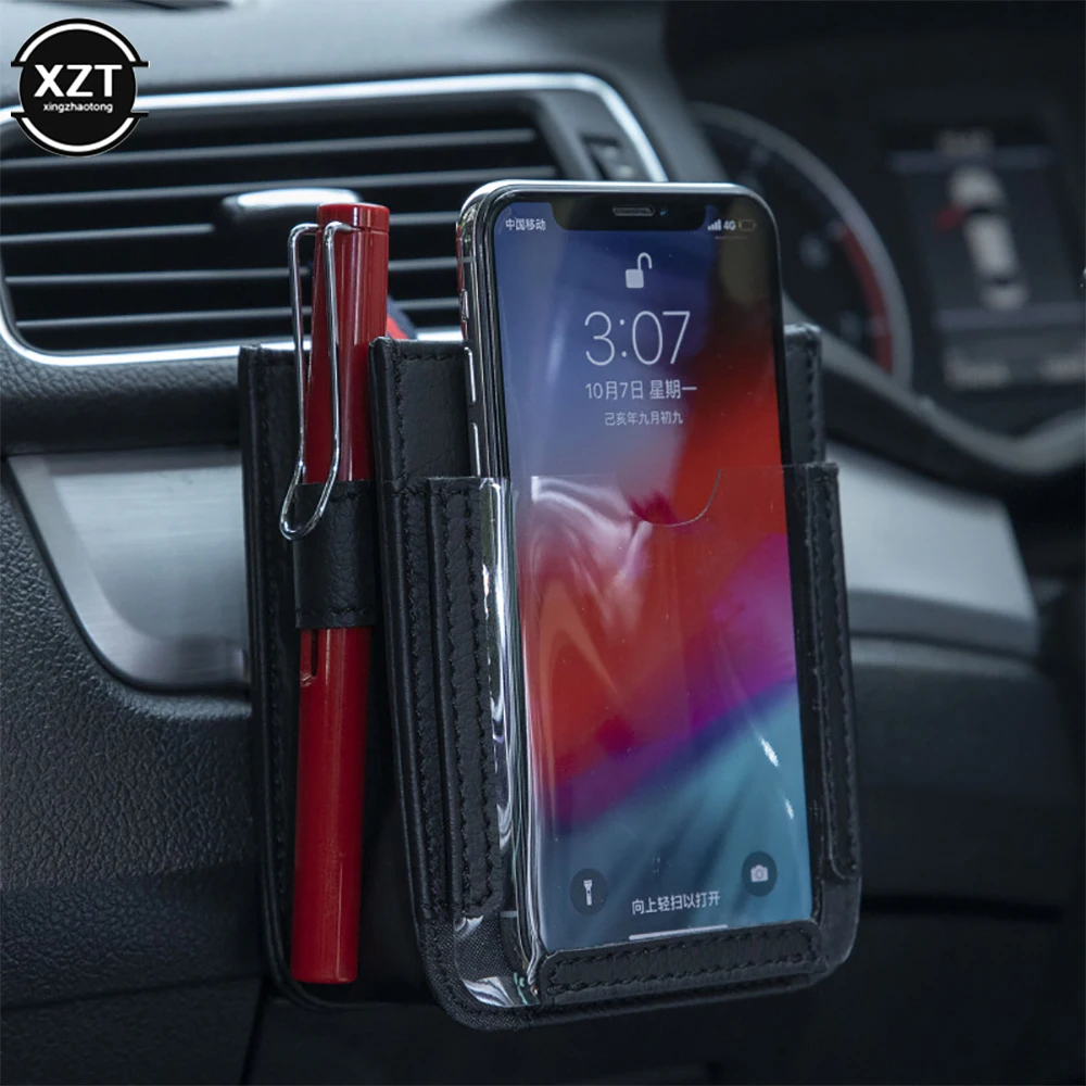 

Карман для автомобильного вентиляционного выхода, многофункциональная подвесная сумка для хранения мобильного телефона, органайзер для а...