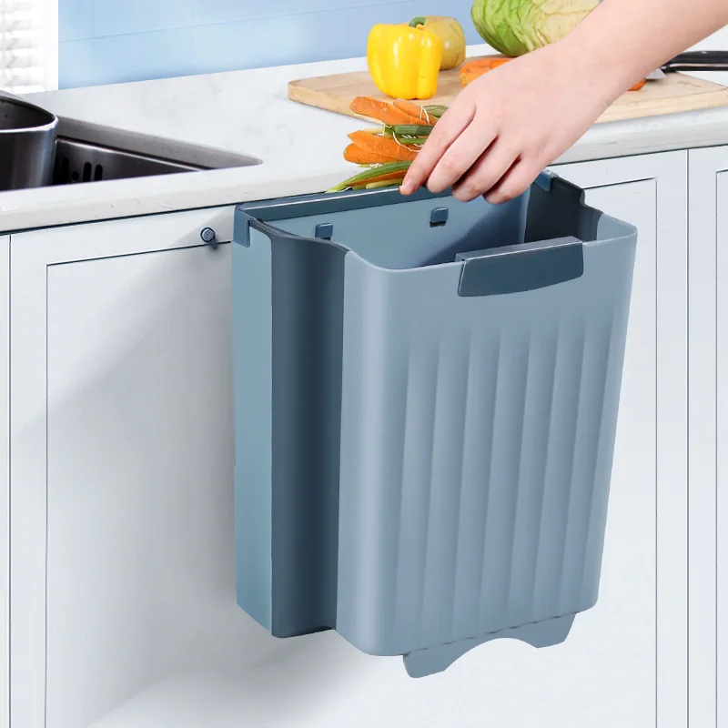 

Stackable Wall Mounted Folding Waste Bin Kitchen Trash Can Wastebasket Trash Container Trash Bin Bag Wall Mounted Folding Bin
