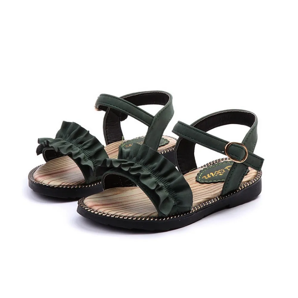 

Summer Girls Leather Sandals For Baby Flat Children Beach Shoes Kids Sports Soft Non-Slip Casual Toddler Sandals