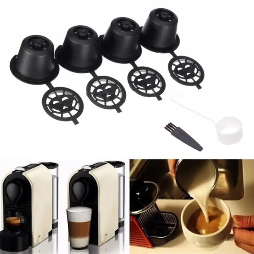 Многоразовый многоразовый фильтр для кофемашины Nespresso с ложкой и щеткой DishyKooker 4