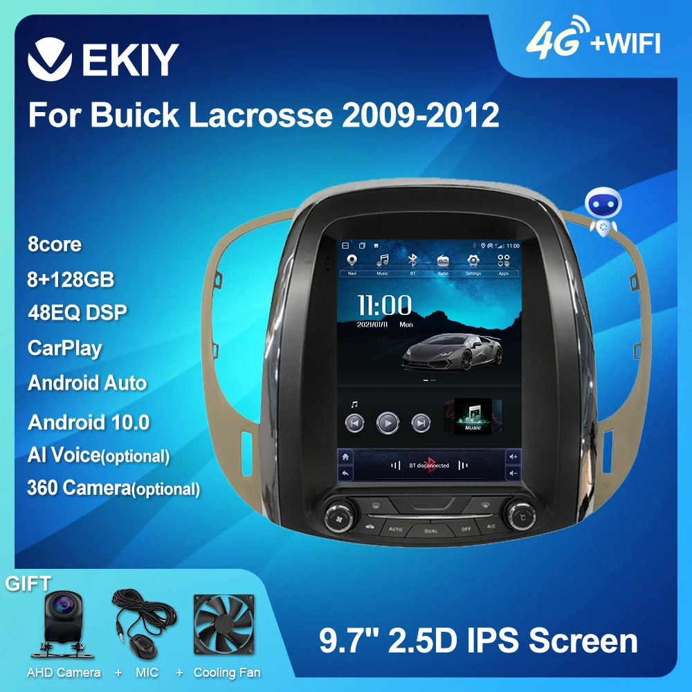 

EKIY 6 + 128G DSP Android 10 Автомагнитола для Buick Lacrosse 2009-2012 Tesla вертикальный экран Navi GPS стерео 2din DVD-магнитофон