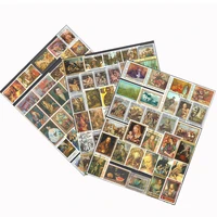 50 pcs topic fanous printings all different unused postage stamps with post mark for collection