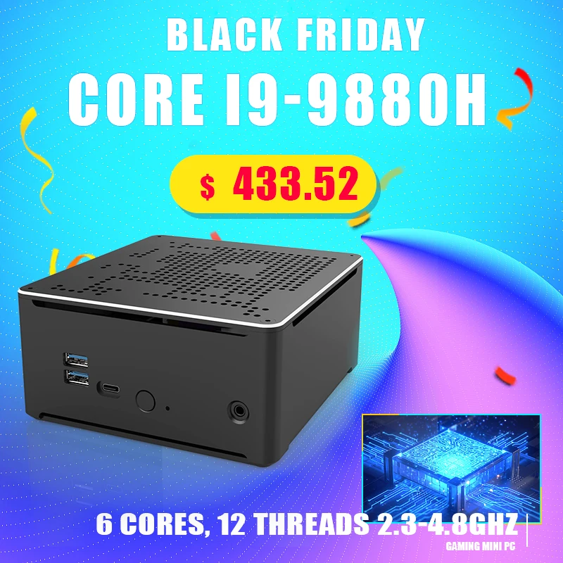 Мини-ПК Topton Nuc 10-го поколения Intel i7 10750H i9 9880H Xeon 2286M 2 LAN Win10 * DDR4 NVME игровой настольный
