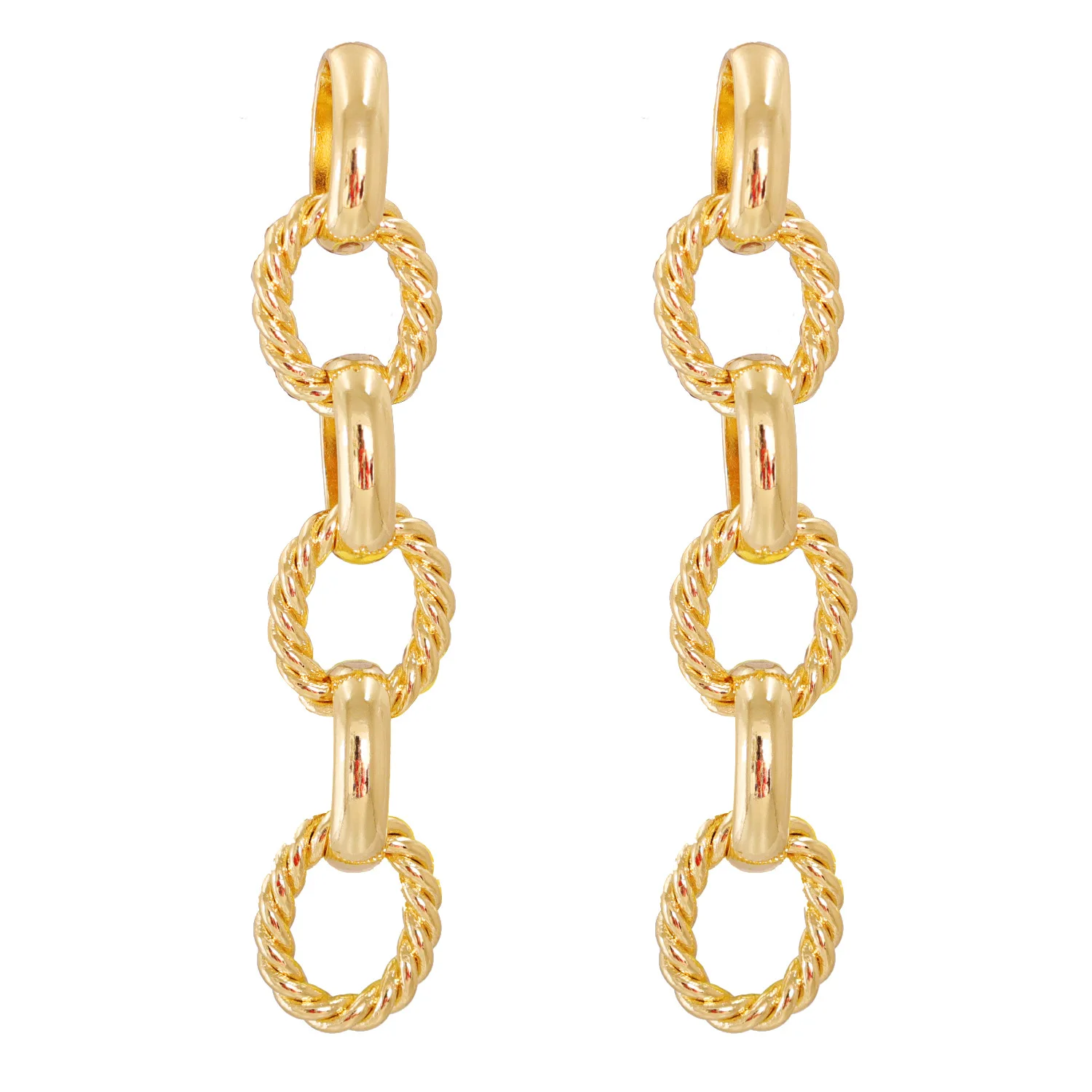 

HYSECMAO Fashion Gold Color Long Tassel Thick Chain Earrings for Women Geometric Metal Drop Earring Statement Irregular Jewelry
