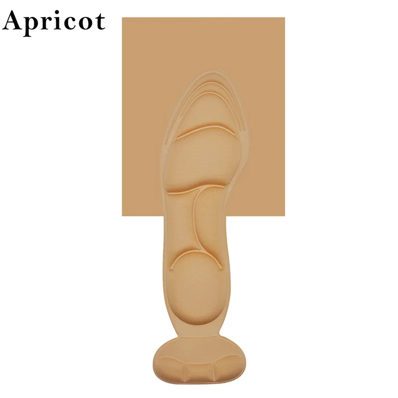 apricot Женская стелька Массажная стелька 4D губка мягкая стелька-супинатор для женщин высокий каблук обувь Pad Прямая поставка - Цвет: apricot