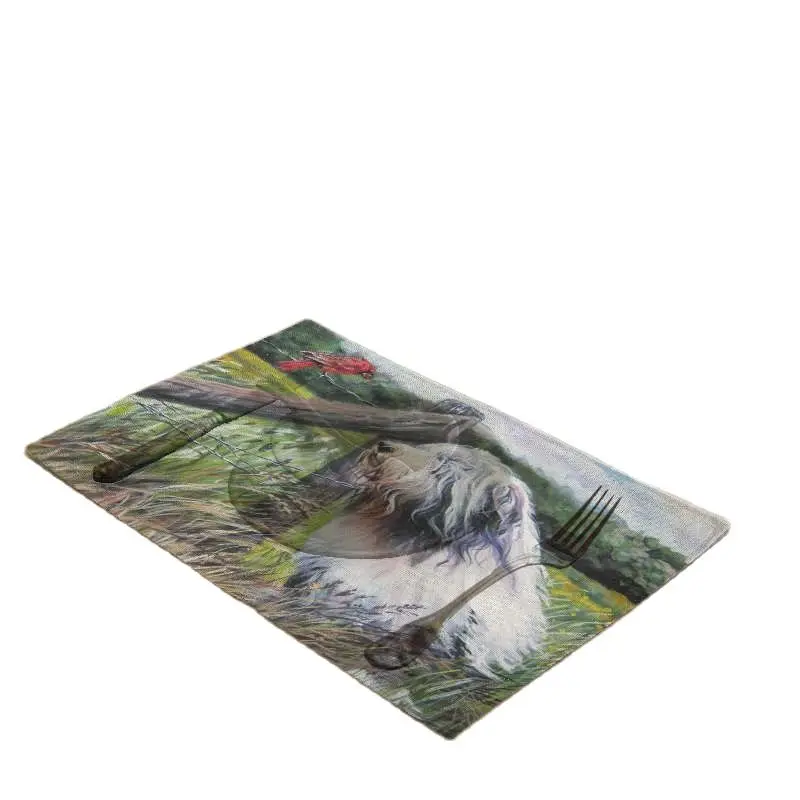 Салфетка с изображением Мопсов 42 х 32 см | Дом и сад