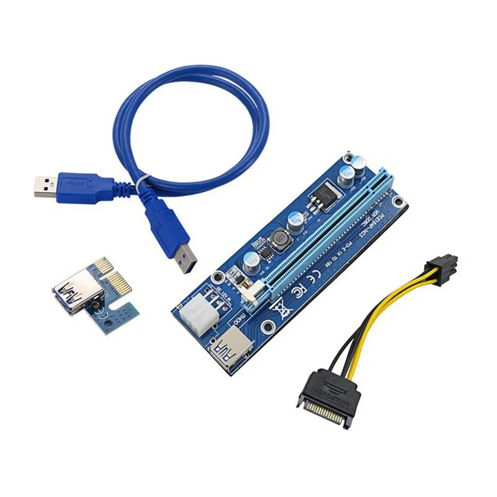 

Graphics Card PCI-E1x To 16x Extension Cable 6PIN Power Supply Board 60m USB3.0 Desktop Expansion Card