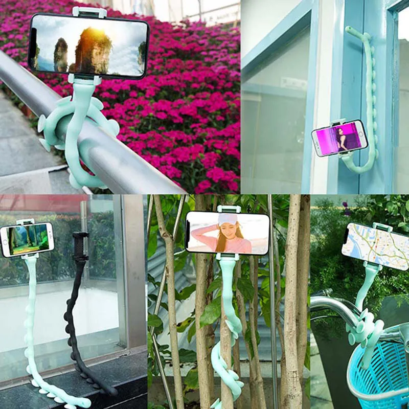

High Quality Lazy Bracket Mobile Phone Stents Cute Worm Suction Cup Support Wall Desktop Portable Holder N66
