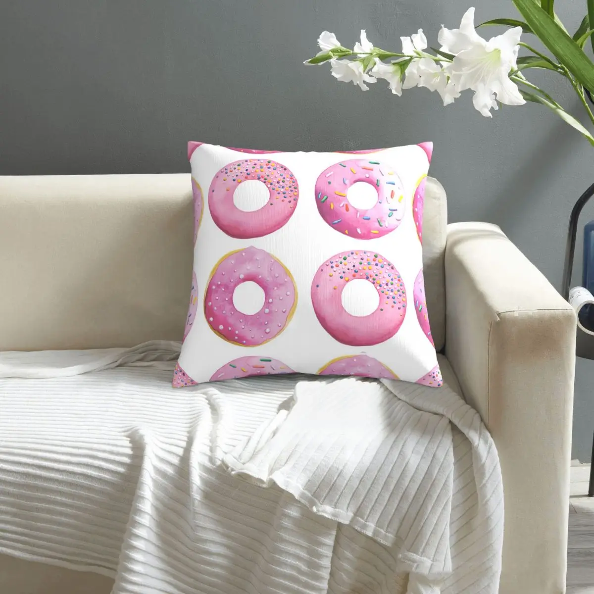 

Pink Donuts Pattern (1) pillowcase printed cushion cover sofa waist pillow pillow cover