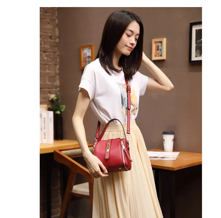 

Women Genuine Leather Handbags Retro Solid Bucket Shoulder Bags for Ladies Large Alligator Pattern Crossbody Bags 2019 New C1168