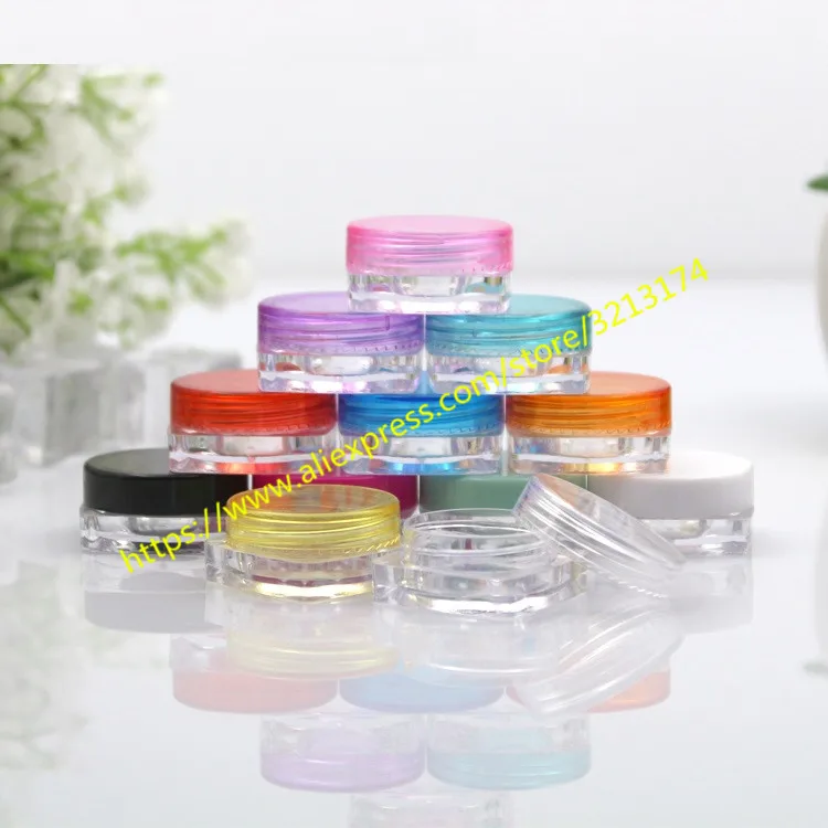 3g 5g Прозрачный Пустой Крем квадратная банка косметический контейнер образец