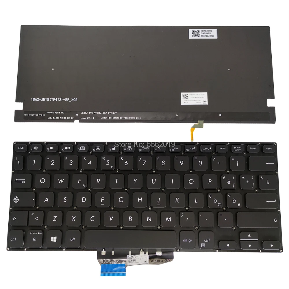 

IT итальянская клавиатура с подсветкой для ноутбуков ASUS vivobook flip 14 TP412 TP412UR TP412FA TP412F