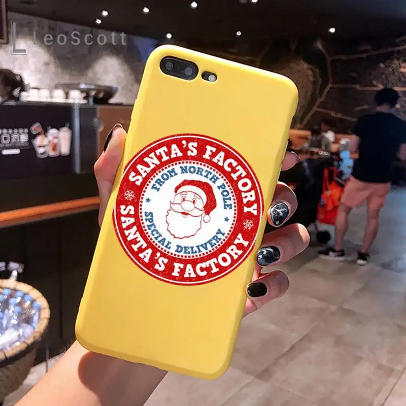 

Christmas trend tags Phone Case Yellow Candy Color for iPhone 6 7 8 11 12 s mini pro X XS XR MAX Plus