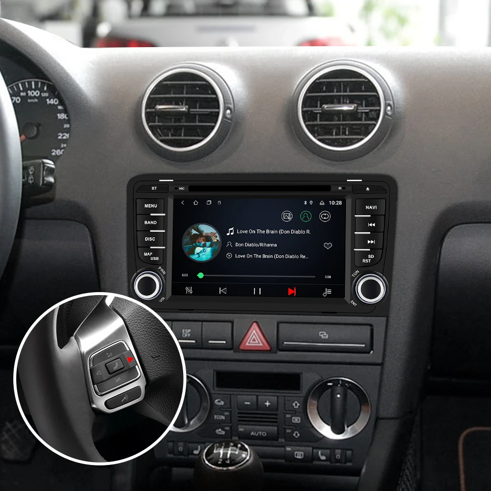 Автомагнитола Isudar 2 Din Android 9 для Audi/A3/S3 2002-2013 CANBUS Автомобильная Мультимедийная