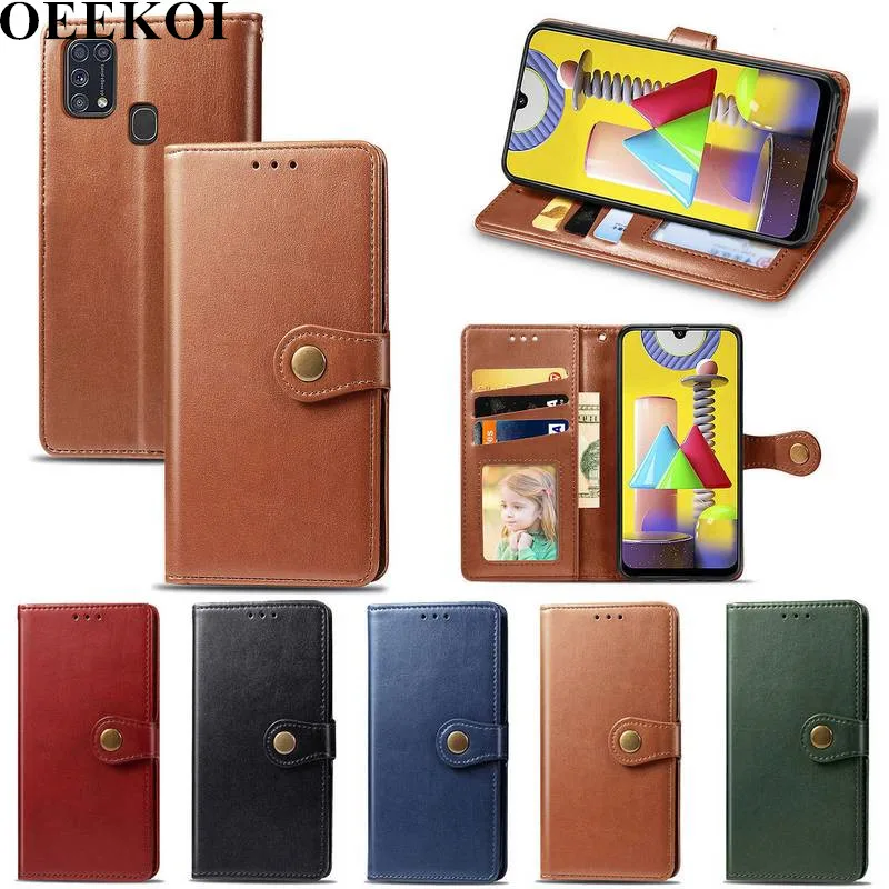 

Однотонный чехол-кошелек OEEKOI из искусственной кожи для Samsung Galaxy M31