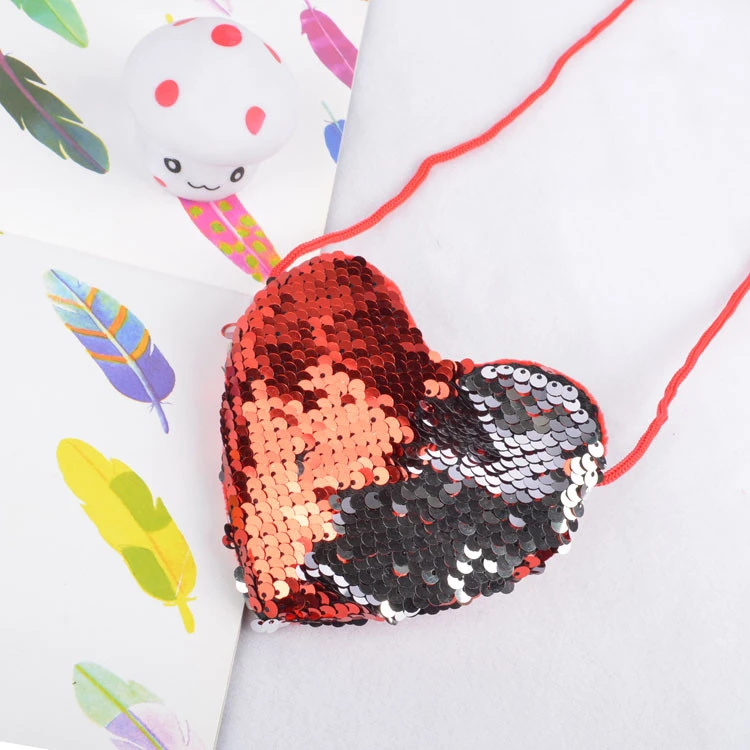 Ms. Mermaid Love Heart расшитый блестками кошелек милый для мальчиков слинг сумка карт