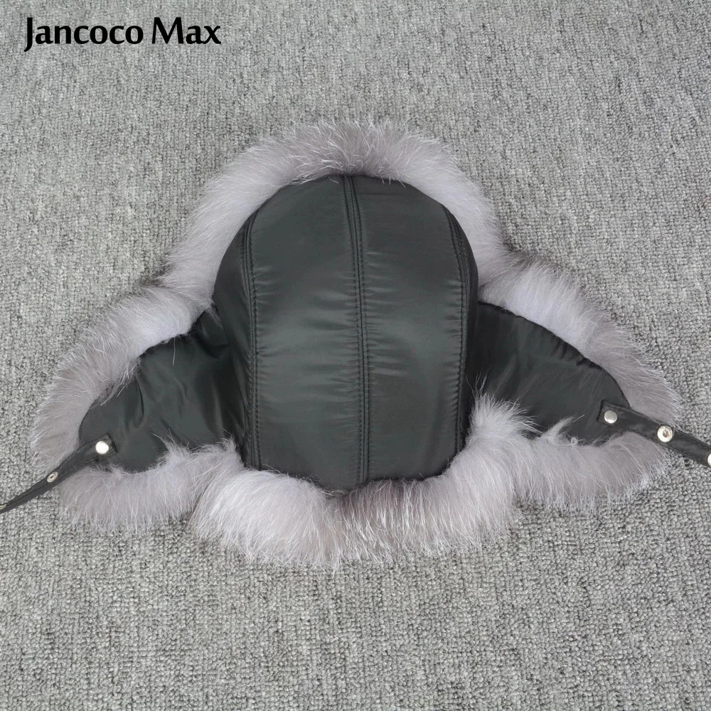 Мужские шапки бомберы из натурального Меха чернобурки толстые теплые зимние с