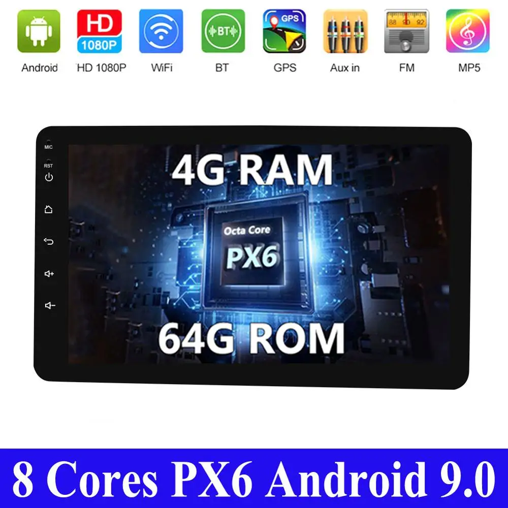 2 Din 8 ''Восьмиядерный Универсальный Android 9,0 4GB ram автомобильный Радио Стерео gps навигация WiFi 1024*600 сенсорный экран 2din автомобильный ПК