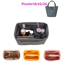 cosmetic base shaper insert bags fits for h picotin 18 22 26 insert bags organizer makeup bucket makeup handbag tote bags