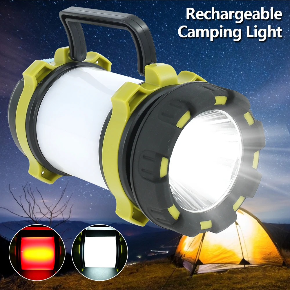 

Portable LED Camping Lantern 1200 Lumens 6 Modes Waterproof Super Bright Handheld Flashlight IPX6 Rechargeable Search Light