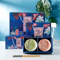 qinghua porcelain tableware gift box printed japanese style chopsticks set will sell gifts dinner set tableware cutlery set