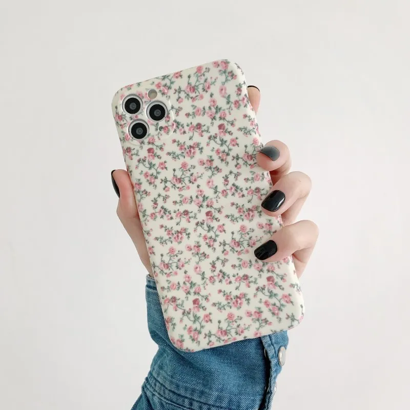 

Gimfun Camera Protection Flower Phone Case for iPhone 12 11 Pro Max SE Matte Floral Tpu Case for Iphone Xs Max Xr 7 8plus Cover