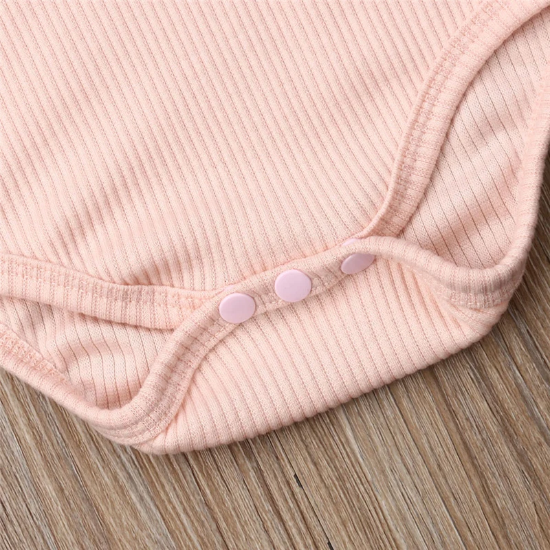 2019 Модный популярный однотонный комбинезон для новорожденных девочек с длинными