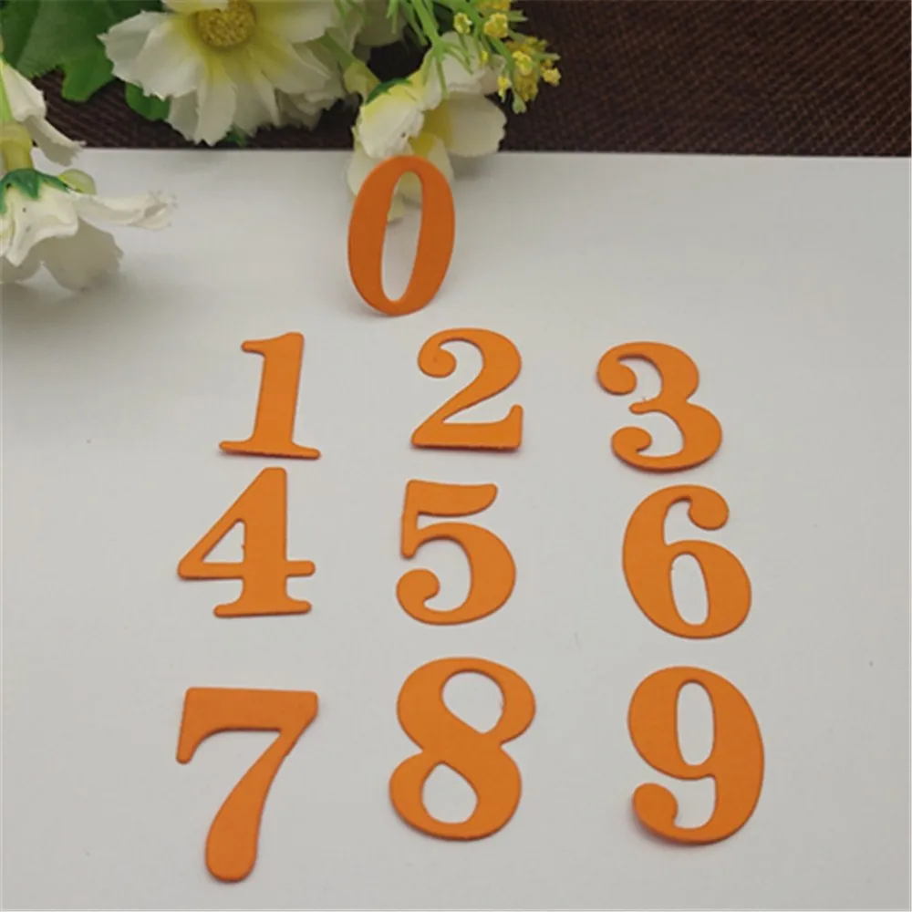 1 Набор 0 9 цифр слова металлические штампы трафареты для сделай сам Скрапбукинг