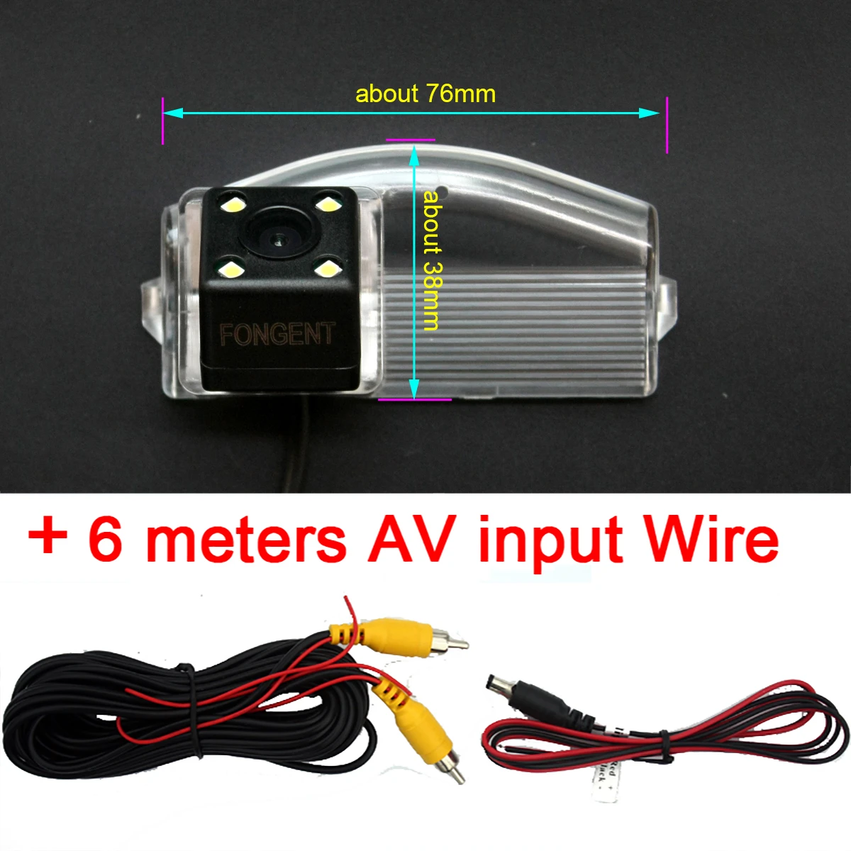 with wire Для Mazda 2 3 2013 2012 2011 2010 200 2008 2007 2006 2005 2004 автомобиля заднего хода Беспроводной камера заднего вида для парковки монитора - Название цвета: with wire