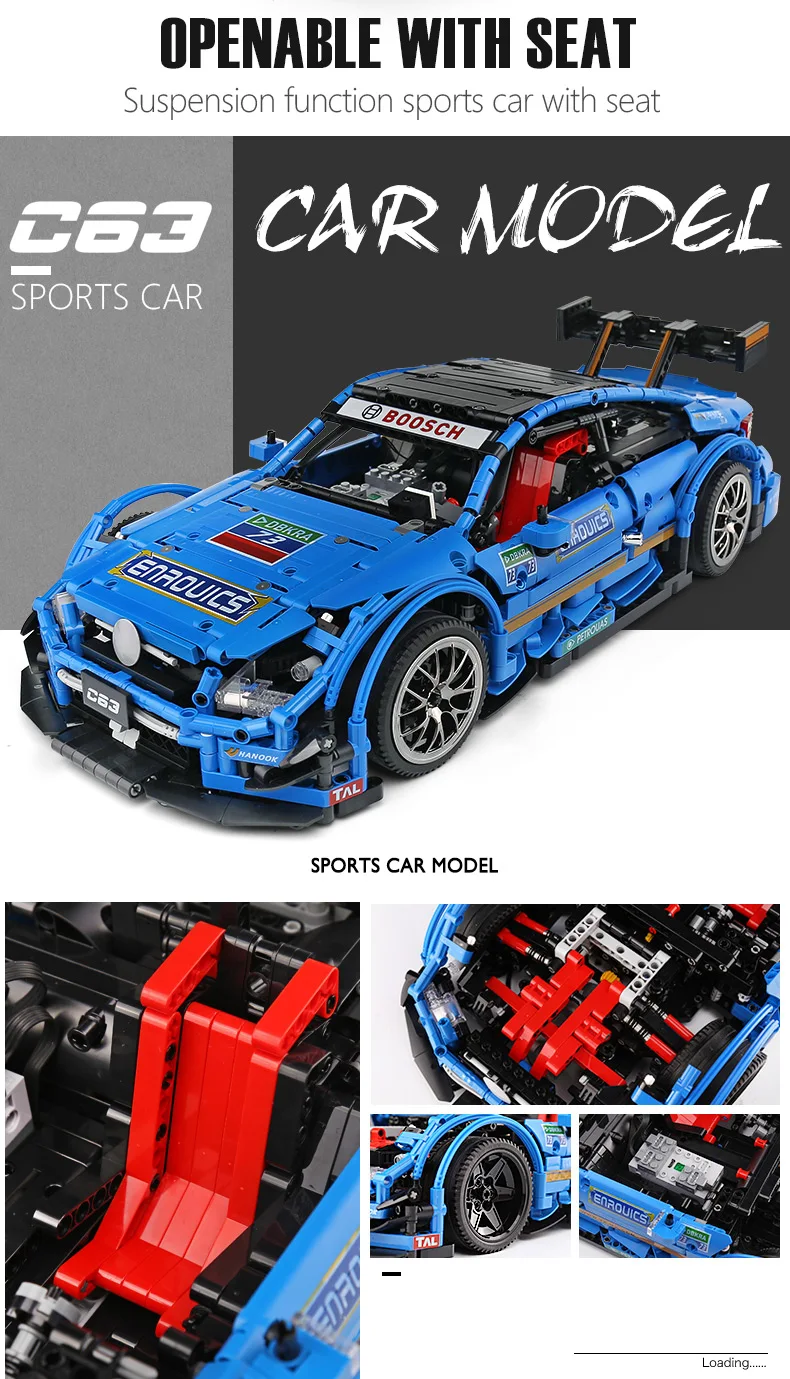 Yeshin 20005 Technic Car Series, совместимая с MOC-6687, скоростной мотор, автомобильный набор, строительные блоки, кирпичи, приложение управления, радиоуправляемые автомобили, детские игрушки