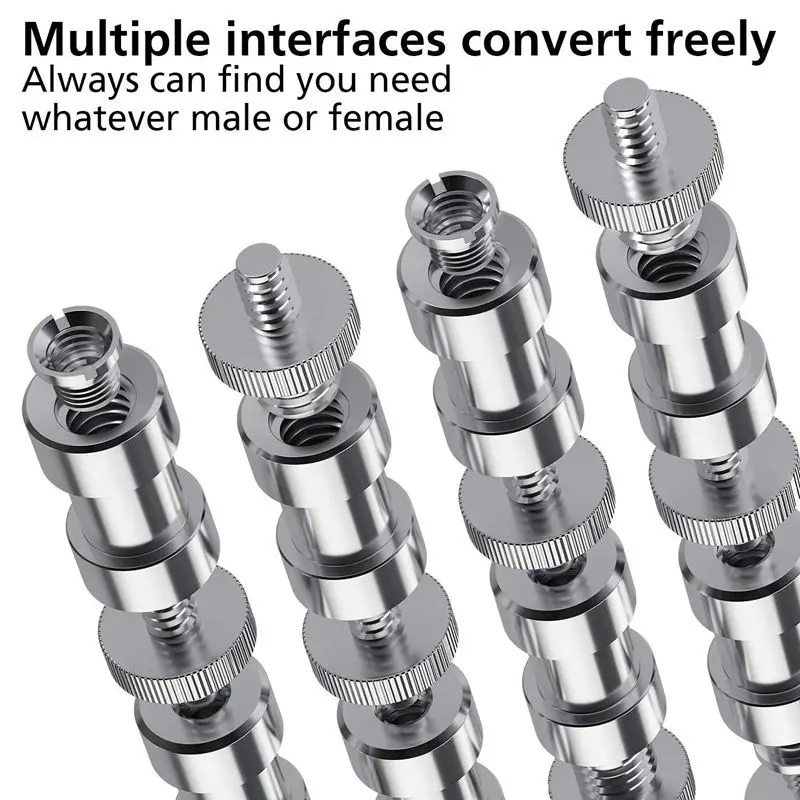 

Camera Screw, 22 Pcs 1/4 Inch and 3/8 Inch Converter Threaded Screws Adapter Mount Camera Hot Shoe Mount to 1/4 Set for Camera/T