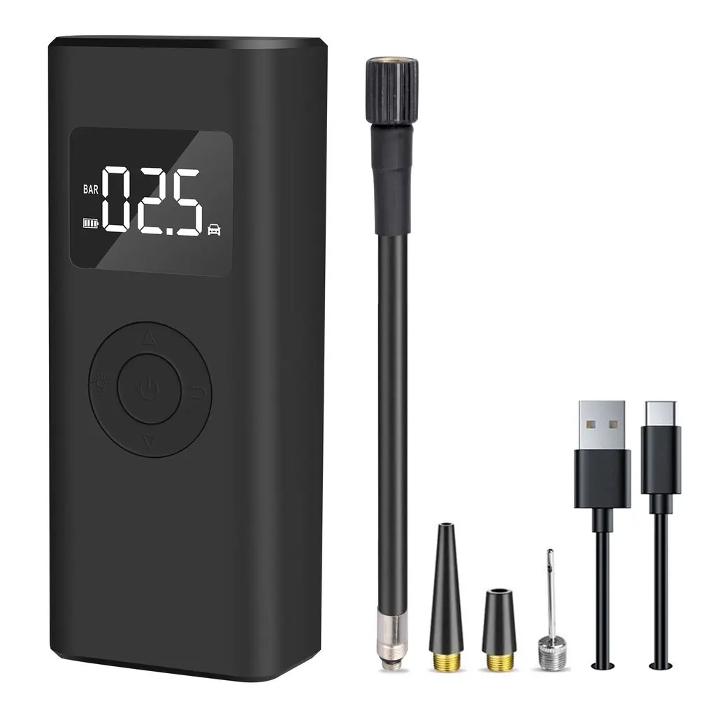 Online Mini Bomba De Aire Eléctrica Para Coche, Inflador De Neumáticos Inalámbrico Portátil, Compresor De Aire Para Coche, Motocicleta, Bicicleta Balón