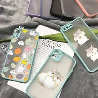 cartoon hamster phone case for iphone 8 7 plus x xr xs 12 11 pro max sky blue matte translucent cover