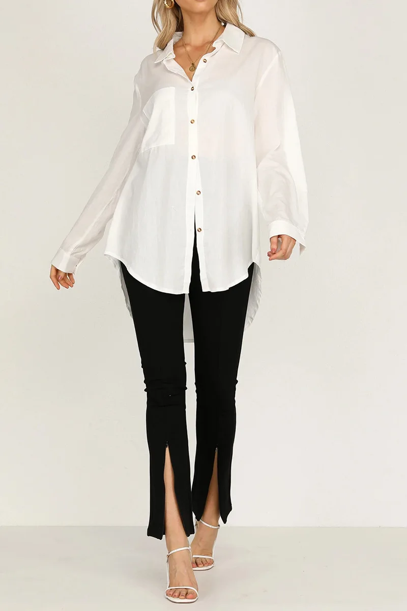 

Women's Autumn Solid Color High Waist Fashion Pants Split Office women's Pants Pencil Trousers