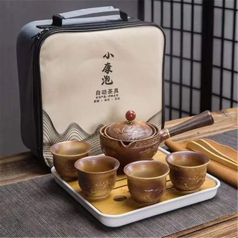 Tea Cup Set Chinese Ceramic Kung Fu Teaware New Teapot with Bag Making Portable Travel Outdoor Service Tools Mug | Дом и сад