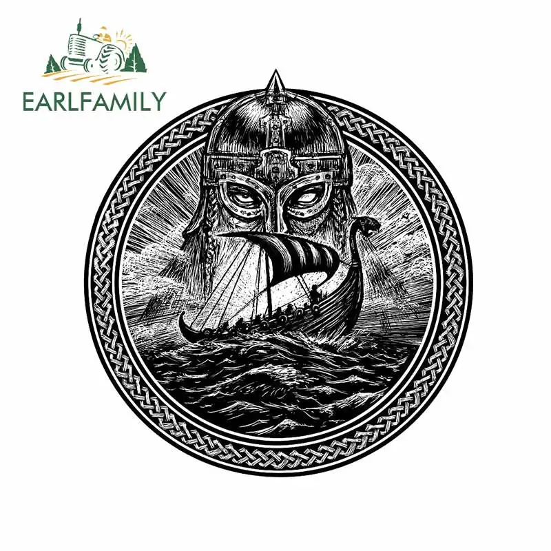 

EARLFAMILY 13 см x 12,3 см для God Odin Storm Sea and Drakkar бампер лобовое стекло аниме автомобильные наклейки на холодильник Водонепроницаемая наклейка