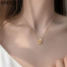 ANENJERY 925 пробы серебристый неправильной формы ожерелье для женщин с геометрическим принтом ручной работы ключица цепочка ожерелье ювелирные изделия S-N203