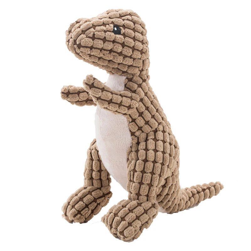 

Pet Durability Dinosaur Shape Cleaning Teeth Plush Dog Toys Chew Molar Squeak Bite-Resistant Sound Puppy Toys Dog Supplies