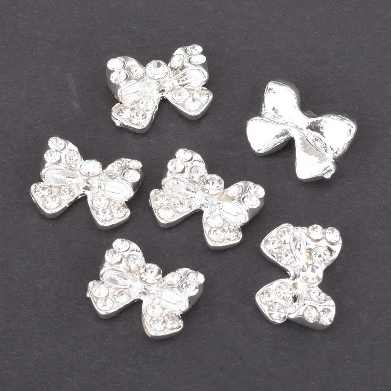 10 шт./лот ногти Стразы Лук Дизайн ногтей маникюр искусство украшения Кристалл