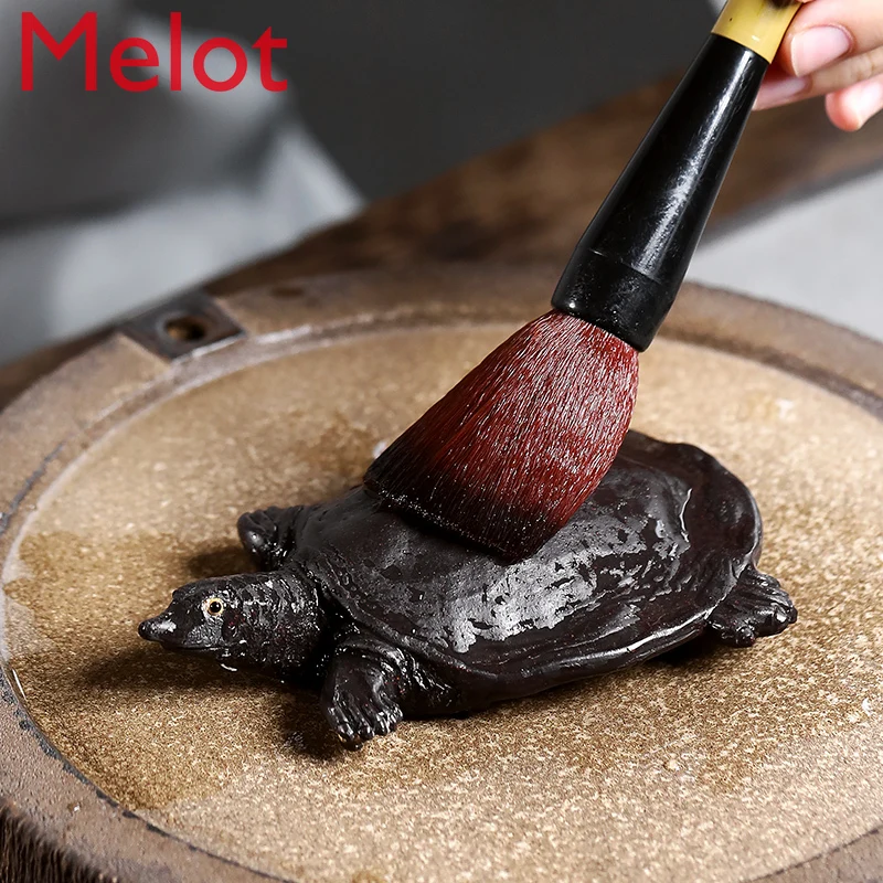 

Yixing Yixing Clay Tea Carve Tea Ceremony Creative Decoration Black Mud Fujia World Turtle Tea Pet Supportable