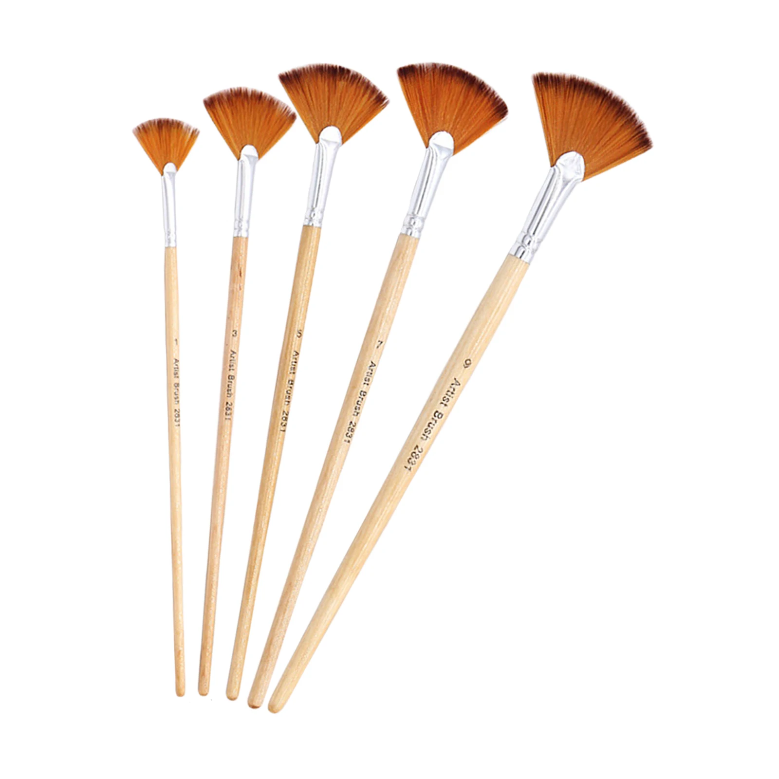 

5 Pcs Artist Fan Brush Set Anti-spill Nylon Hair Painting Big Kid