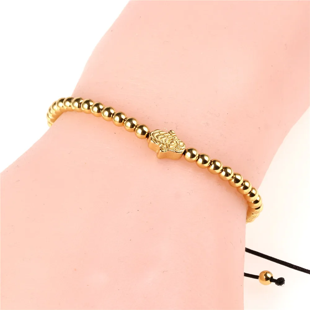 

European and American popular new steel ball bracelet trend micro-inlaid blue diamond palm eye bracelet fashion creative jewelry
