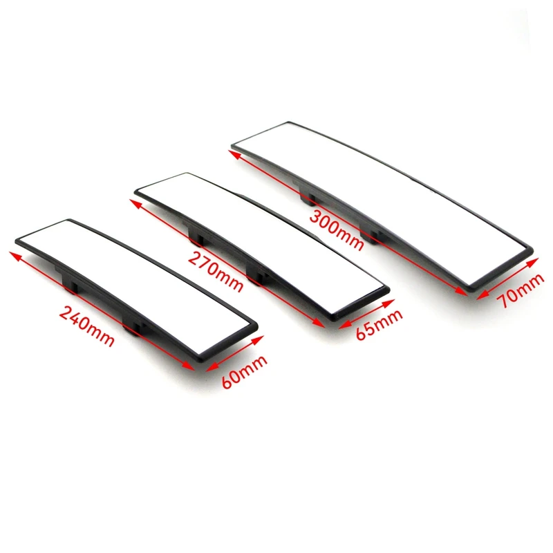 Автомобильное зеркало заднего вида прямоугольное изогнутое с широкоугольной