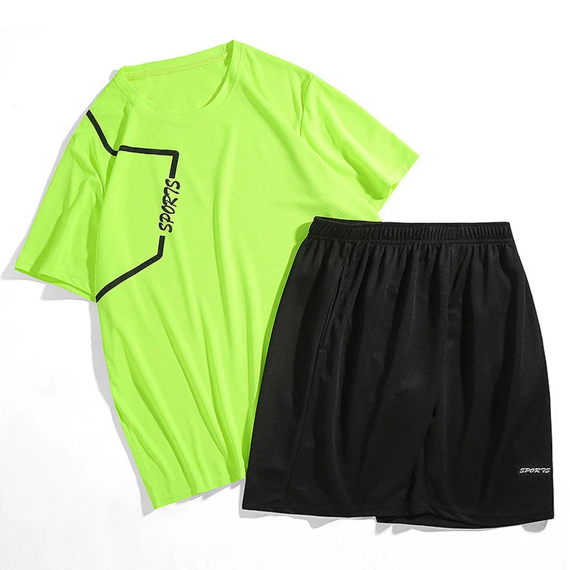 Спортивный костюм для отдыха мужчин 2 шт./компл. дышащие комплекты бега