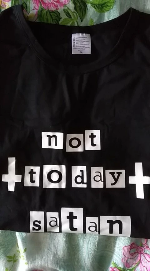 Женская футболка с принтом сатаны Not Today уличная модная в японском стиле