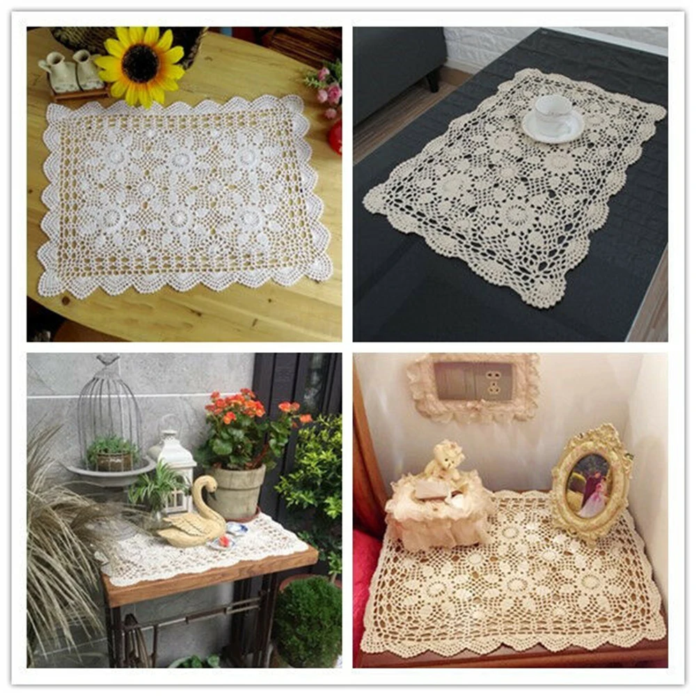 40x60cm Tablecloth Handmade French Cafe Hotel Vintage Rectangle Cotton | Дом и сад