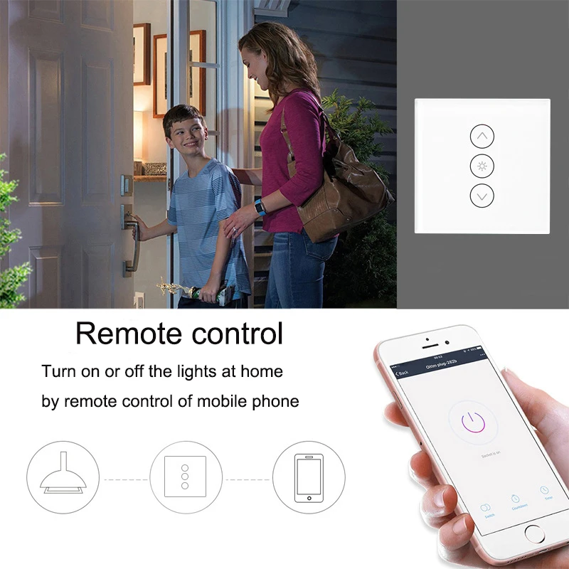 ЕС/Великобритания WiFi умный настенный сенсорный светильник с диммером Smart Life/Tuya APP